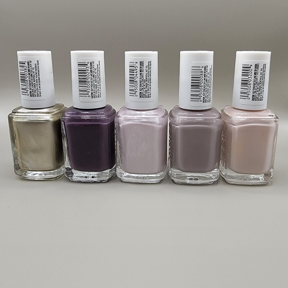 Essie Nail Polish Neutral Colors Lot of 5 Quick Dry Pink Purple Gold Beige Cream - Picture 4 of 4